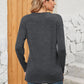 Full Size Notched Neck Long Sleeve T-Shirt