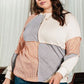 Plus Size Exposed Seam Color Block Round Neck Sweatshirt