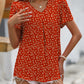 Malibu Dreams Full Size Ruche V-Neck Petal Sleeve Top