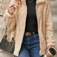 Full Size Fuzzy Pocketed Zip Up Jacket