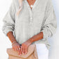Full Size Buttoned Long Sleeve Blouse