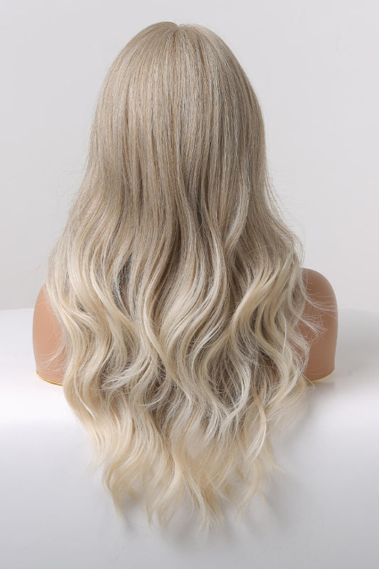 13*2" Women's Lace Front Wigs Synthetic Long Wave 24" 150% Density in Medium Blonde Highlights