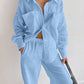 Texture Button Up Long Sleeve Shirt and Pants Set