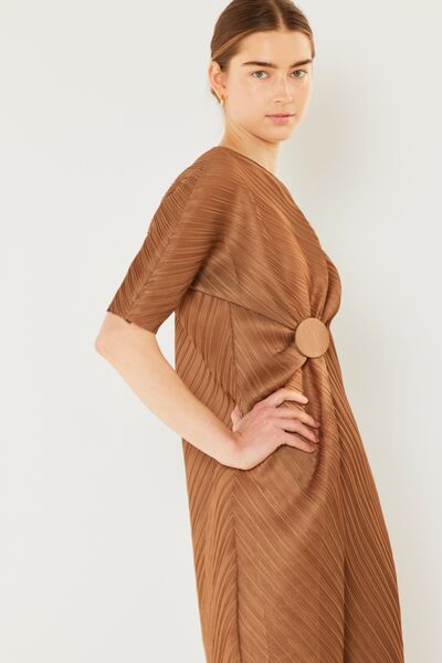 Marina West Swim Pleated Dolman Sleeve Dress *