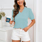 V-Neck Short Sleeve Knit Top