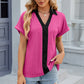 Eyelet Johnny Collar Short Sleeve T-Shirt