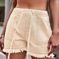 Full Size Drawstring Raw Hem Denim Shorts