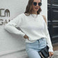 KnittedEmporium Cold-Shoulder Round Neck Sweater