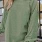Ribbed Round Neck Drop Shoulder Sweatshirt