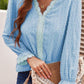 Full Size Swiss Dot Flounce Sleeve Blouse