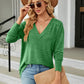 Full Size V-Neck Long Sleeve T-Shirt