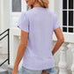 Eyelet V-Neck Petal Sleeve T-Shirt