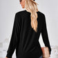 Square Neck Ruched Long Sleeve Blouse