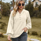 Full Size Cable-Knit Dropped Shoulder Hoodie