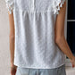 Women's Swiss Dot Tassel Detail Round Neck Blouse