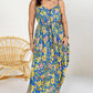 Emma Floral Drawstring Ruffle Hem Maxi Dress