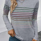 Striped Round Neck Long Sleeve T-Shirt