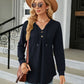 Full Size Long Sleeve Hooded Blouse
