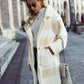 Adrien Planet Beige Full Size Plaid Button Down Coat with Pockets