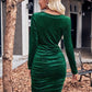Women's Lucetta Glitter Ruched Cowl Neck Wrap Dress