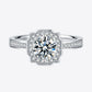 Women's 1 Carat Moissanite 925 Sterling Silver Halo Ring