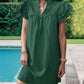 Frill Notched Flounce Sleeve Mini Dress