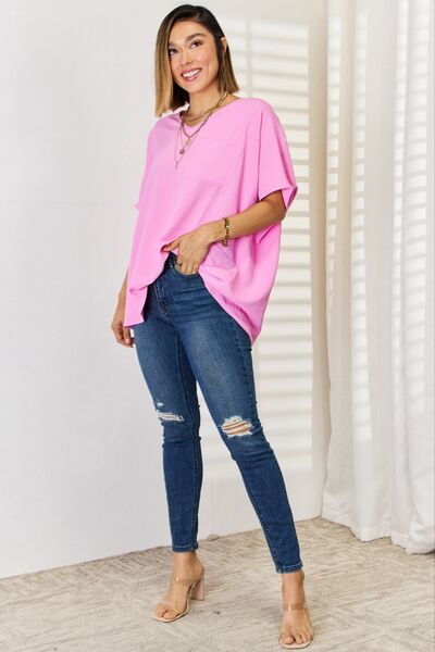 Zenana Texture Short Sleeve T-Shirt *
