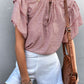 SO CHIC Printed Flutter Sleeve V-Neck Top