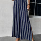 Women's Striped Slit Wide Leg Pants