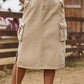 Women's Full Size Drawstring Denim Cargo Skirt