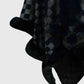 Savannah Jay One Size Checkered Faux Fur Trim Poncho