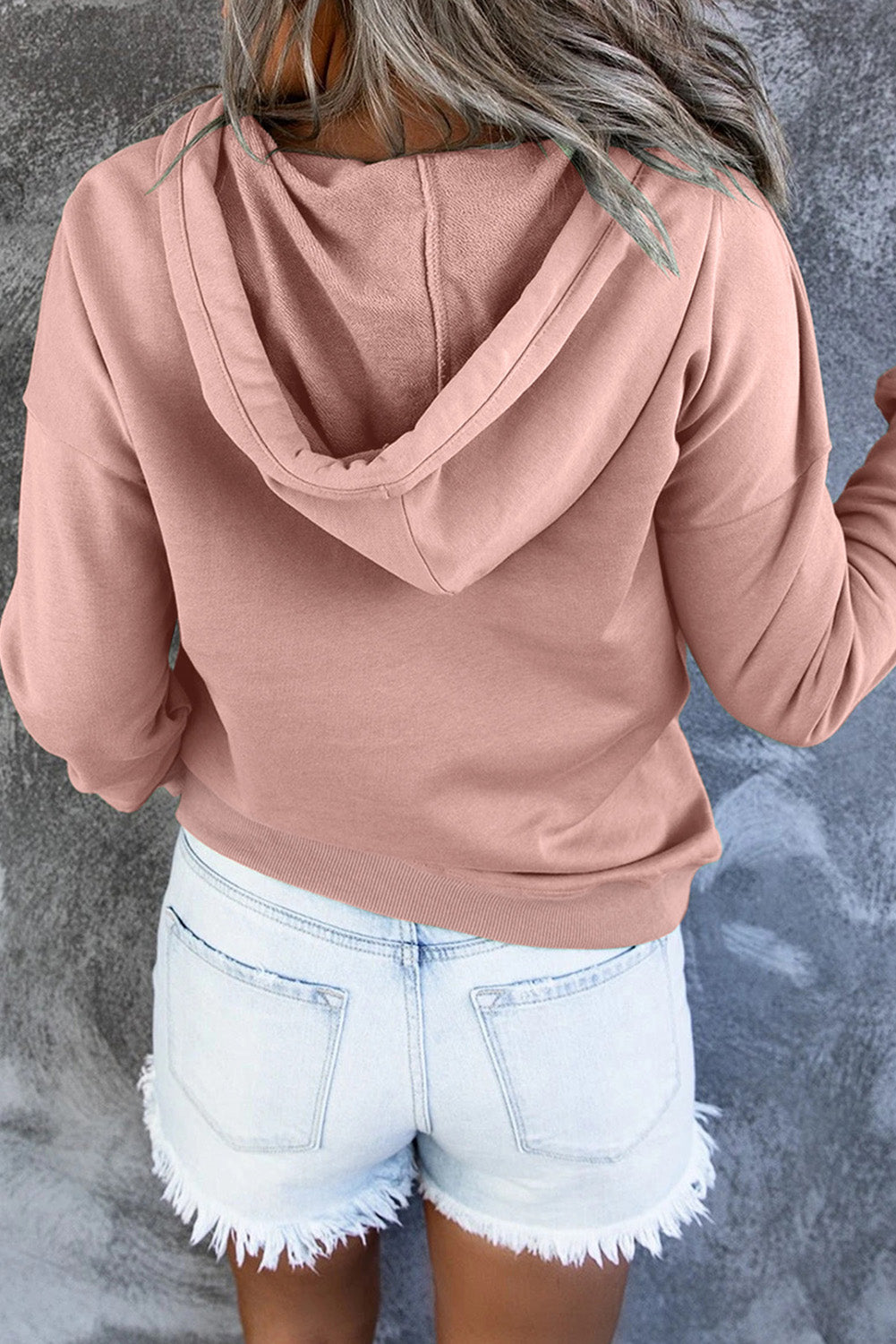 Full Size Dropped Shoulder Long Sleeve Hoodie with Pocket