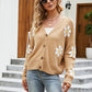 Flower Pattern Button Front Cardigan