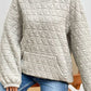 Quilted Long Sleeve Hoodie with Pocket