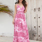 Printed Surplice Spaghetti Strap Dress