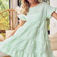BiBi Ruffled Hem Short Sleeve Tiered Dress - Brand BiBi