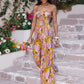 Cutout Printed Spaghetti Strap Jumpsuit