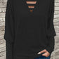 Cutout Round Neck Long Sleeve T-Shirt