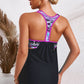 SANDn'SUN Chevron Stripe Full Size Racerback Swim Tank