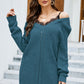 ZELDAlea Openwork V-Neck Long Sleeve Sweater