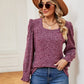 Full Size Square Neck Puff Sleeve Top