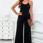 Scoop Neck Wide Leg Jumpsuit with Pockets