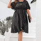 Aaliyah Isla Plus Size Polka Dot Flutter Sleeve Dress
