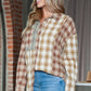 Plaid Collared Neck Long Sleeve Shirt