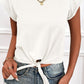 Full Size Tied Round Neck Crop Tee