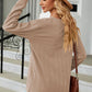 Decorative Button V-Neck Long Sleeve T-Shirt