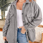 Button Up Collared Neck Long Sleeve Jacket