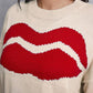 Lip Fringe Round Neck Sweater