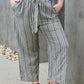 Heimish Find Your Path Full Size Paperbag Waist Striped Culotte Pants