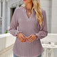 Laura Jay Eyelet Notched Lantern Sleeve T-Shirt